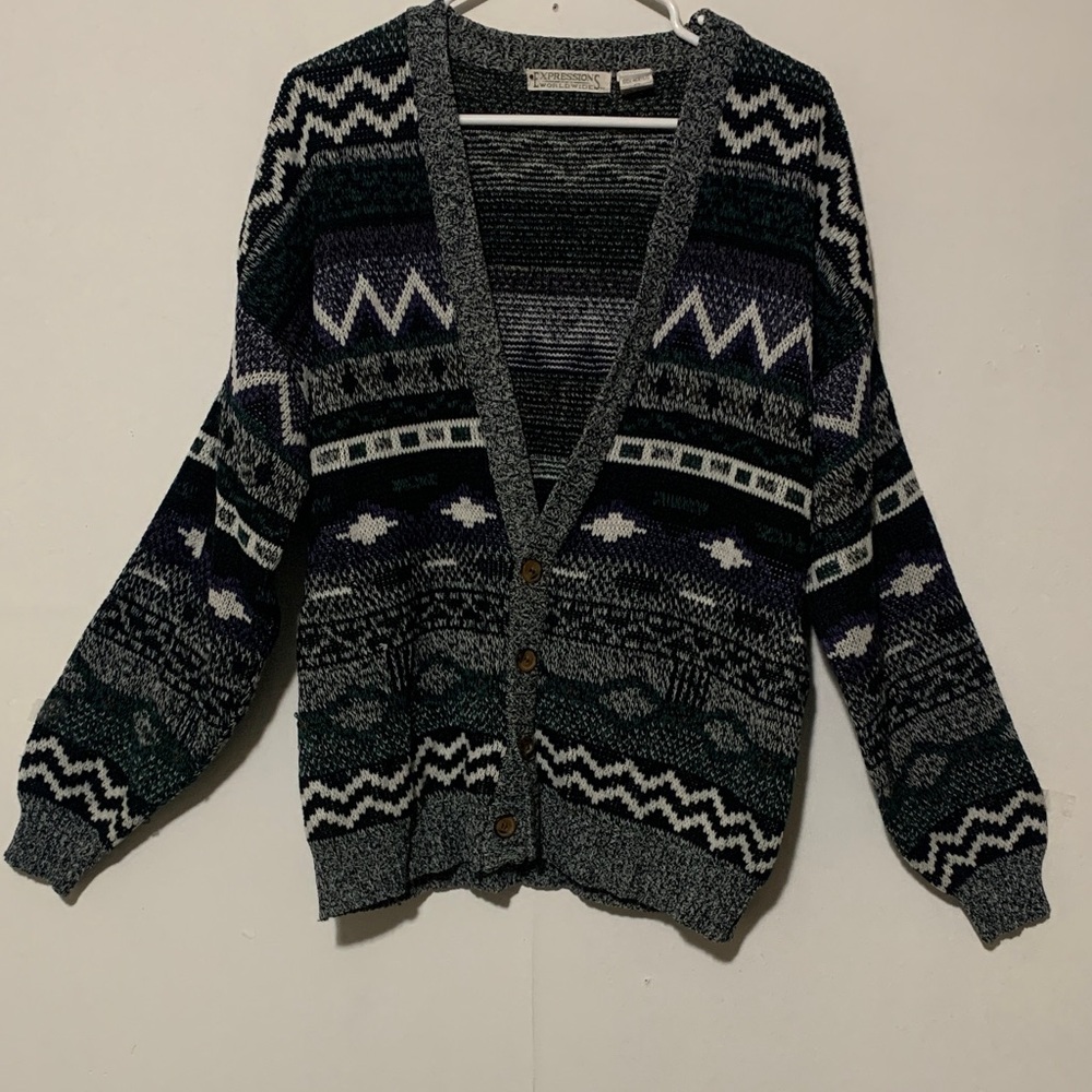 Expressions Men’s Vintage Button Cardigan Sweater